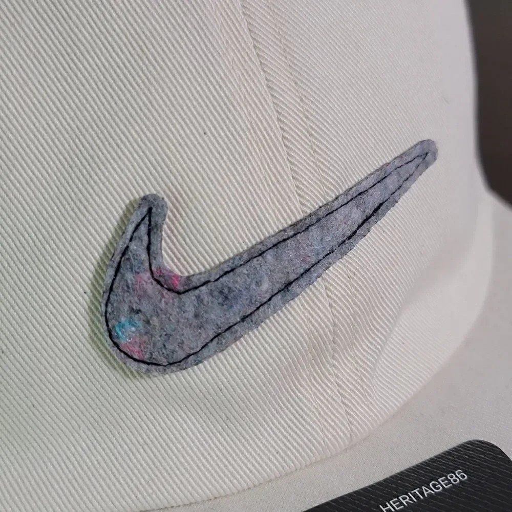 Nike Sportswear NSW Heritage 86 Off-White Color Grey Recycled Swoosh Logo Visor